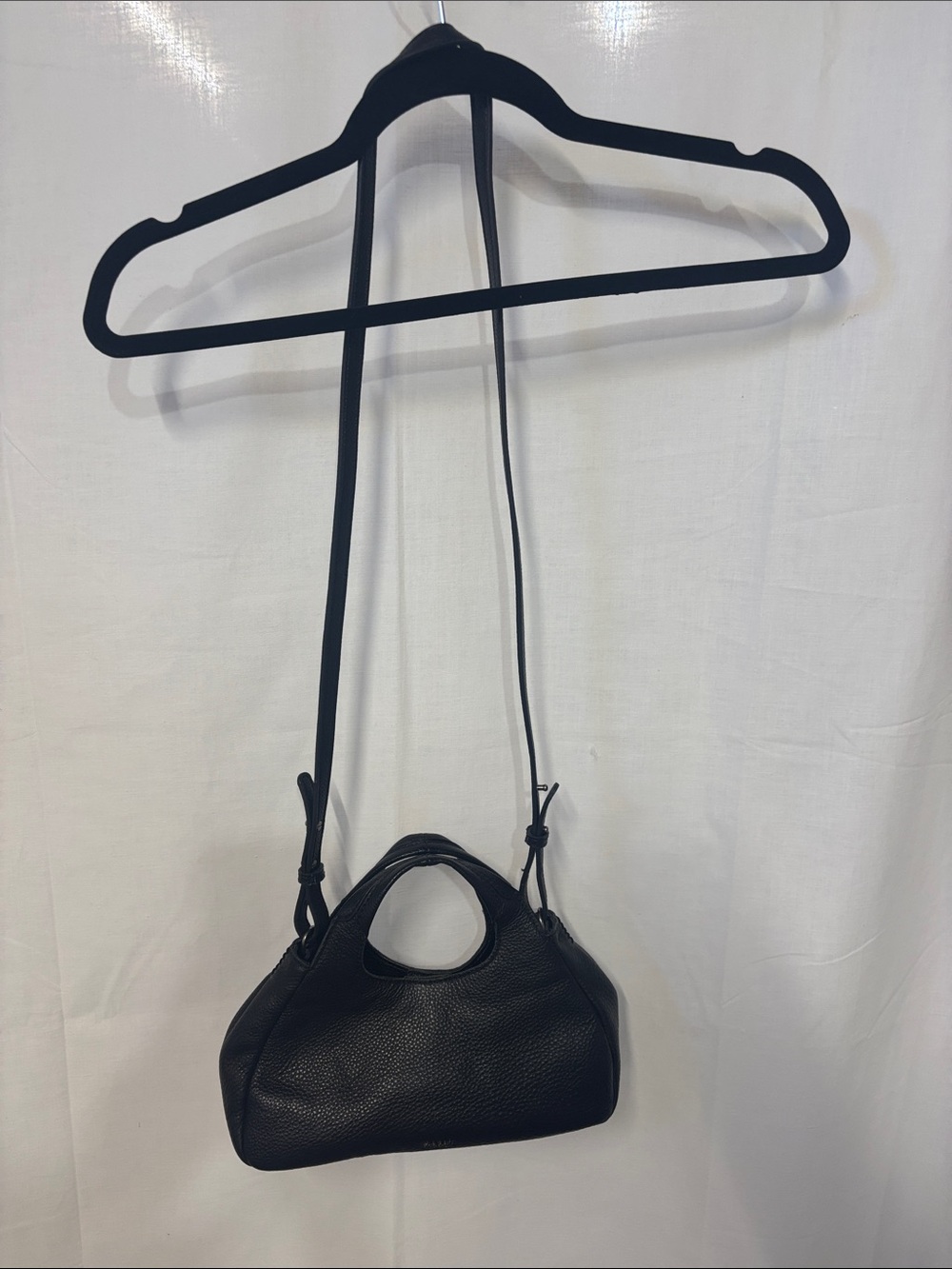 The Sak Rylan mini satchel. Black Leather Crossbody Bag with Top Handle